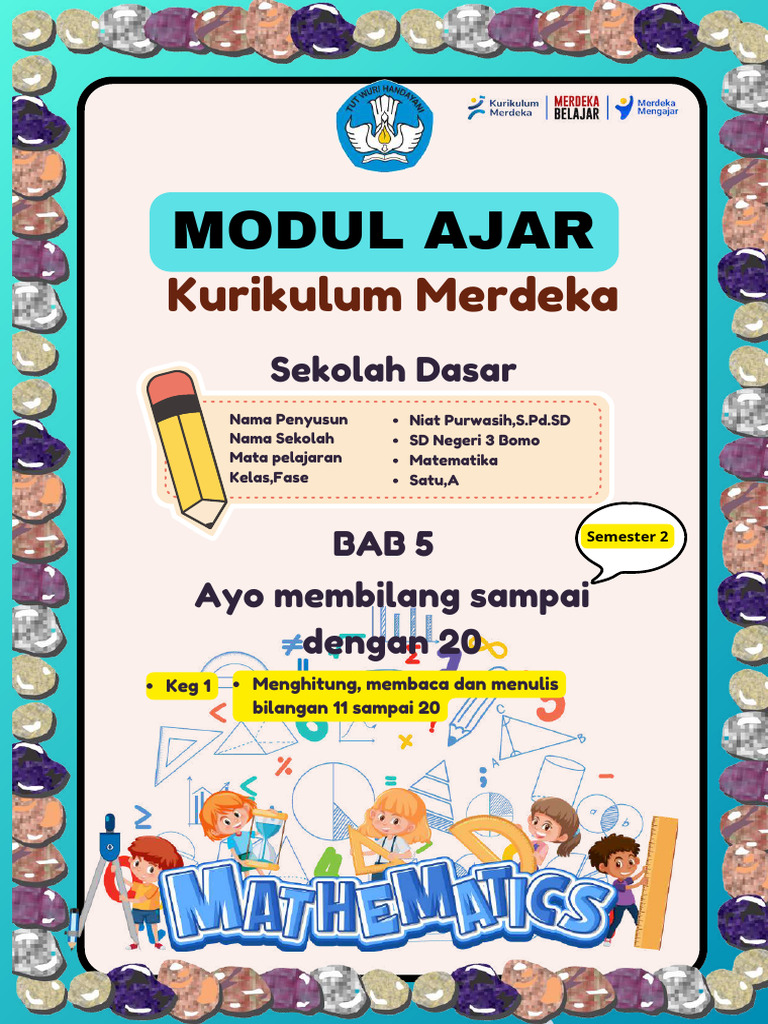 Modul Ajar Matematika Kelas 1 SD | PDF