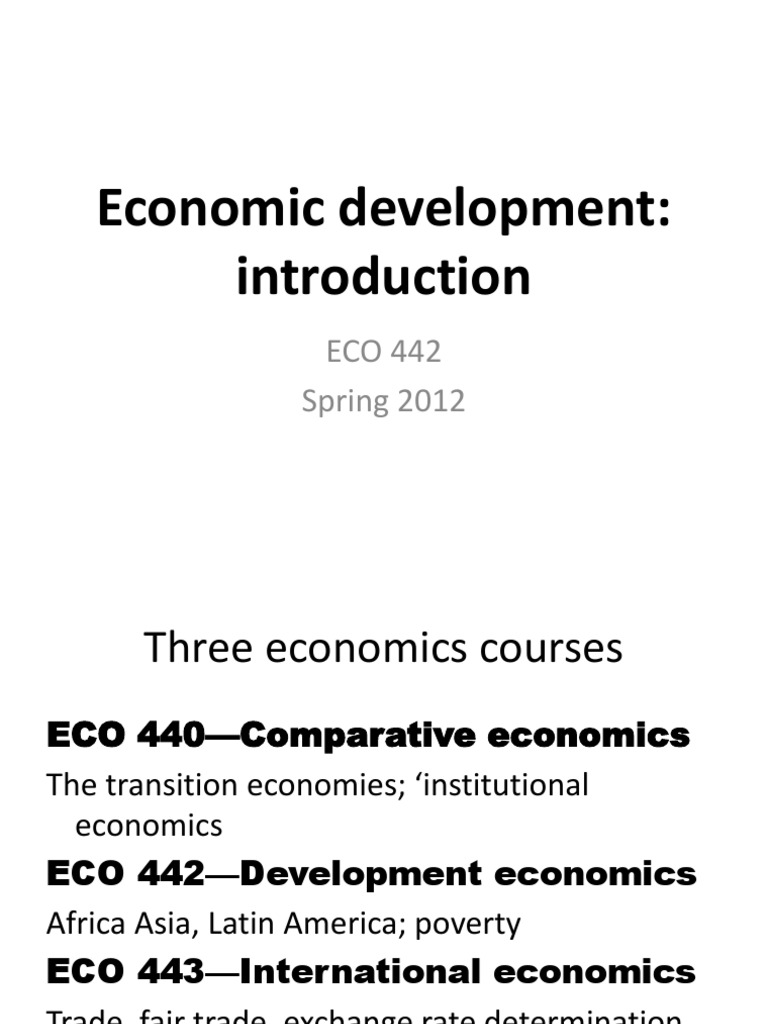 Class I 2012 Economic Development PDF Development Economics Poverty