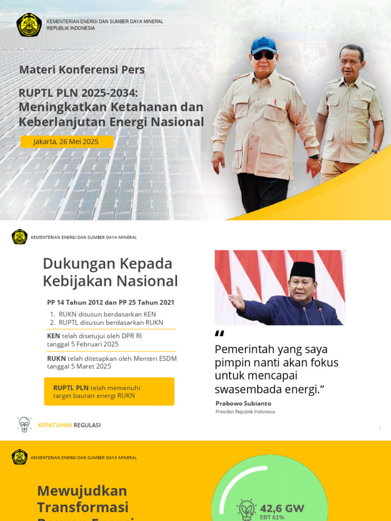RUPTL PLN 2025-2034: Energi Berkelanjutan | PDF