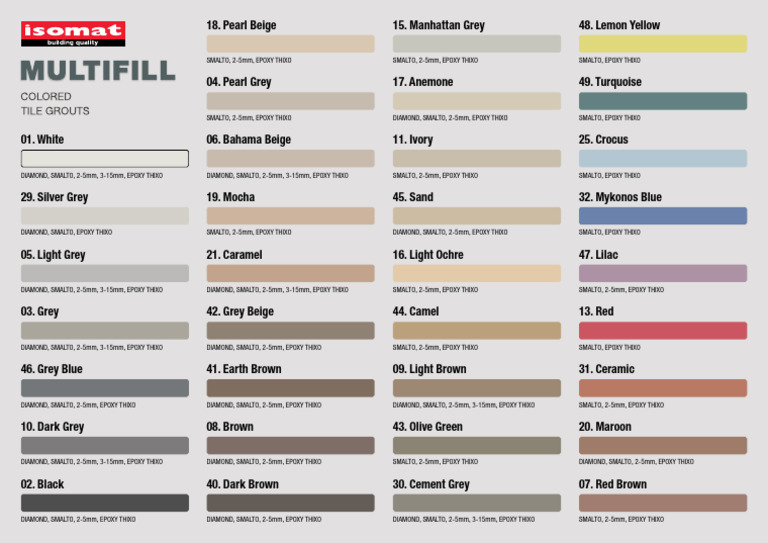 Epoxy Thixo Smalto Color Chart | PDF | Grey | Cascading Style Sheets