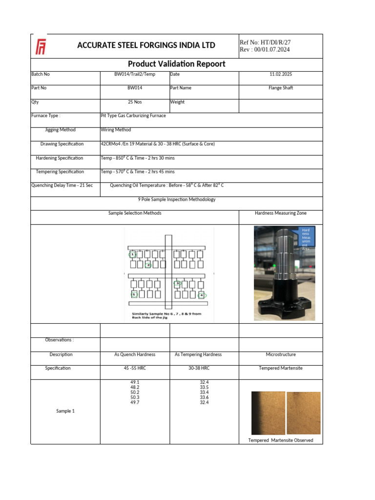 Product Validation Report BW014 | PDF | Secondary Sector Of The Economy ...