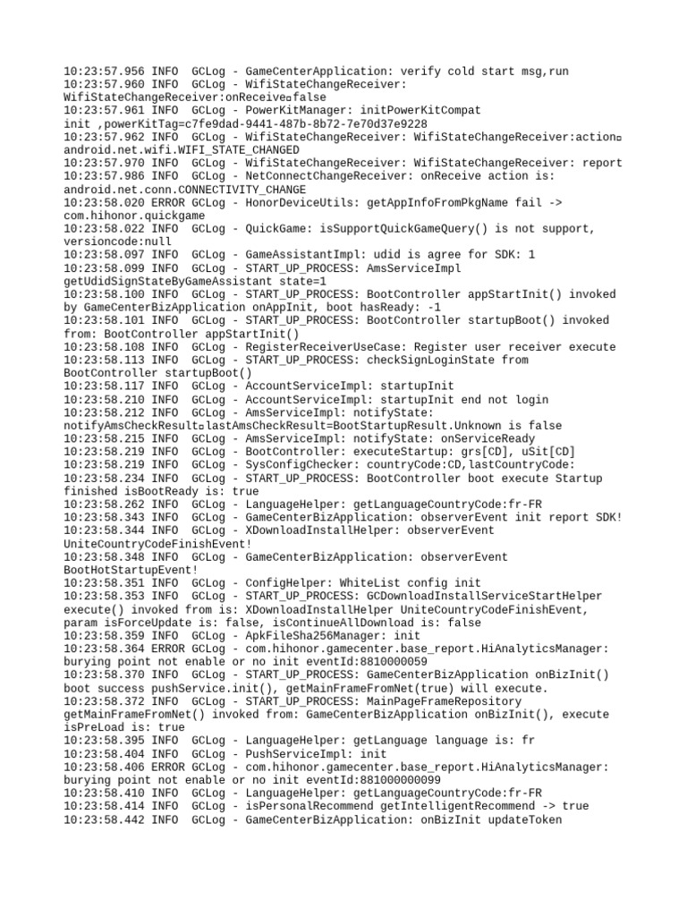 GameCenter Application Startup Logs | PDF | Computing | Software ...