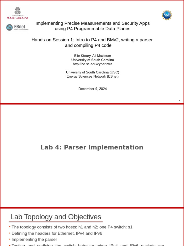 P4 Programmable Data Planes Lab Guide | PDF