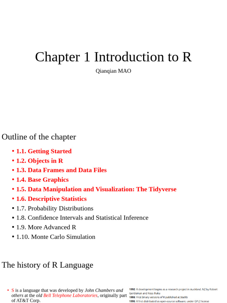 Chapter 1 Introduction | PDF | Statistics | R (Programming Language)