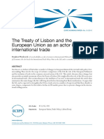 The Treaty of Lisbon and The European Union As An Actor in International Trade