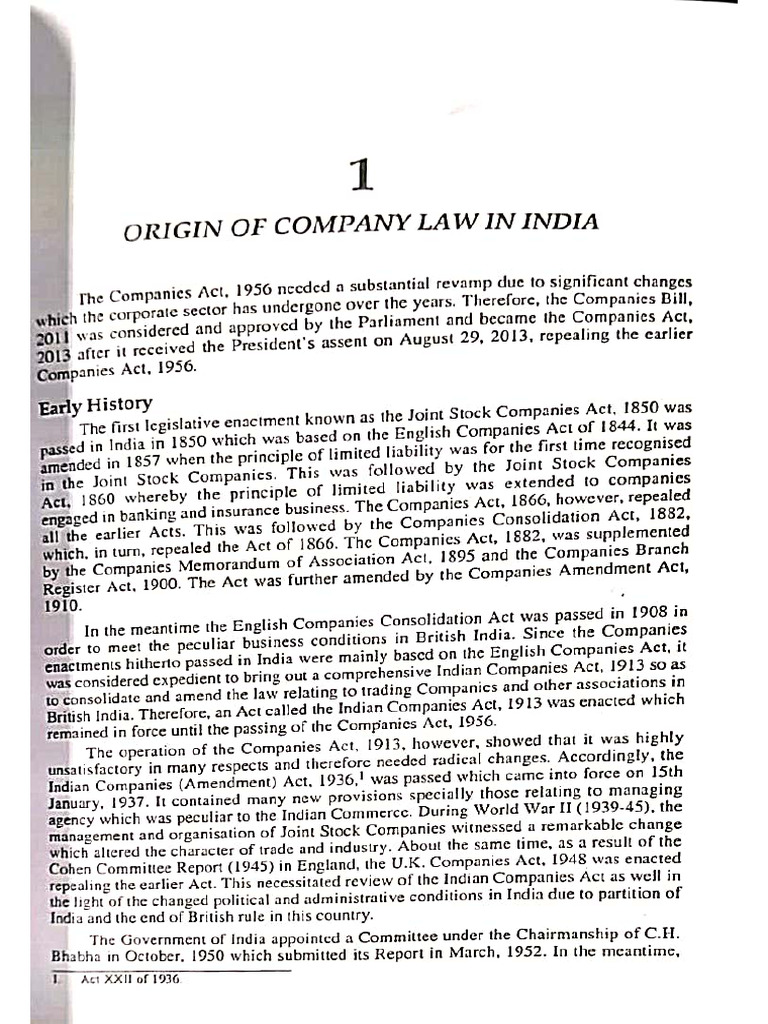 Origin of Company Law | PDF