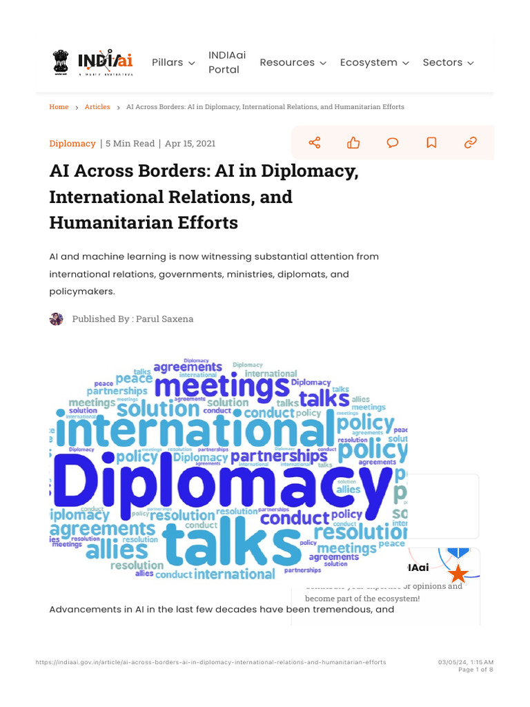 AI Across Borders - AI in Diplomacy, International Relations, and ...