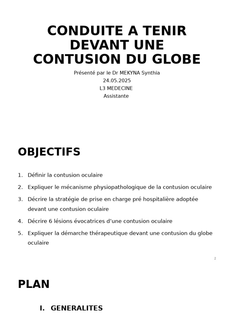Prise en charge de la contusion oculaire | PDF | Glaucome | Cataracte