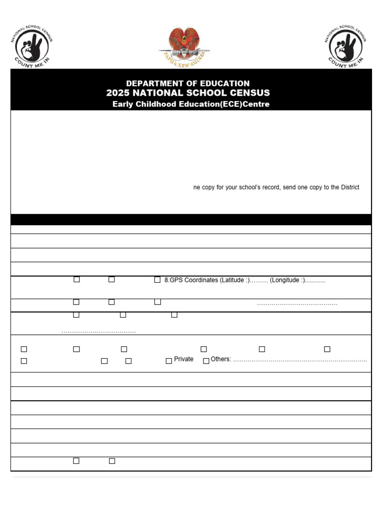 2025 School Census Form ECE | PDF | Teachers | Schools