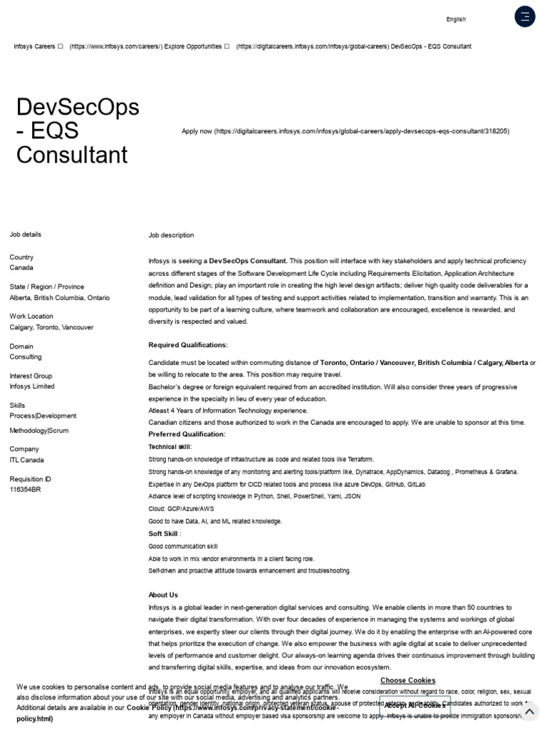 DevSecOps Consultant Job in Canada | PDF | Computing | Information ...