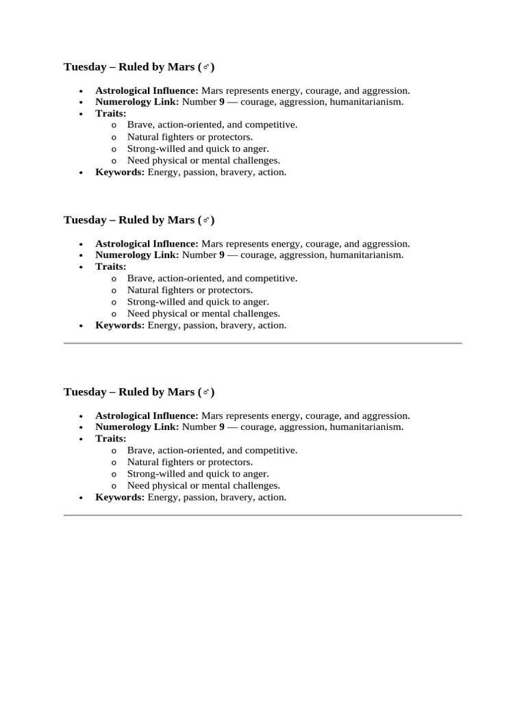 Tuesday | PDF