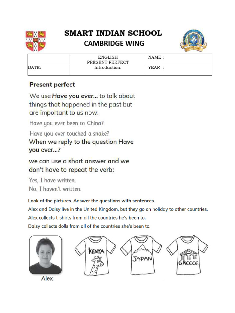 PRESENT PERFECT Intro | PDF