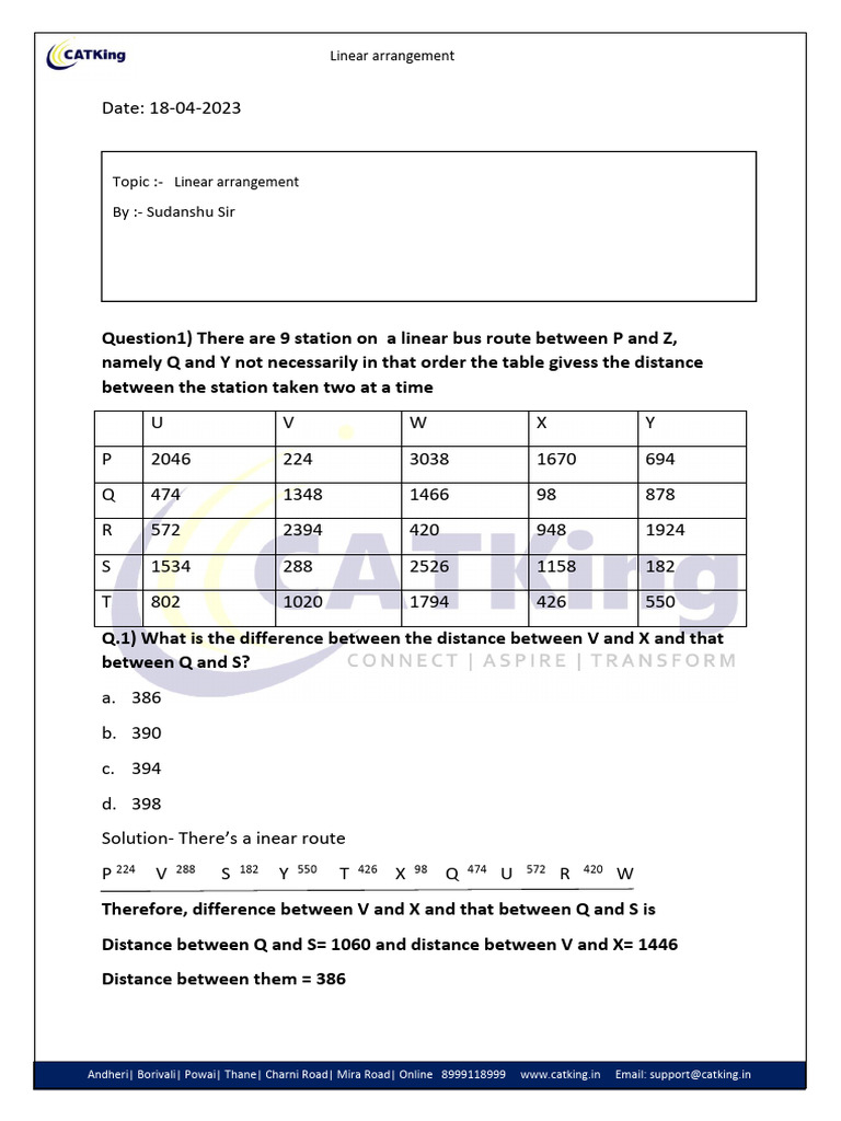 Linear Bus Route and Grid Puzzle Solutions | PDF | Applied Mathematics ...