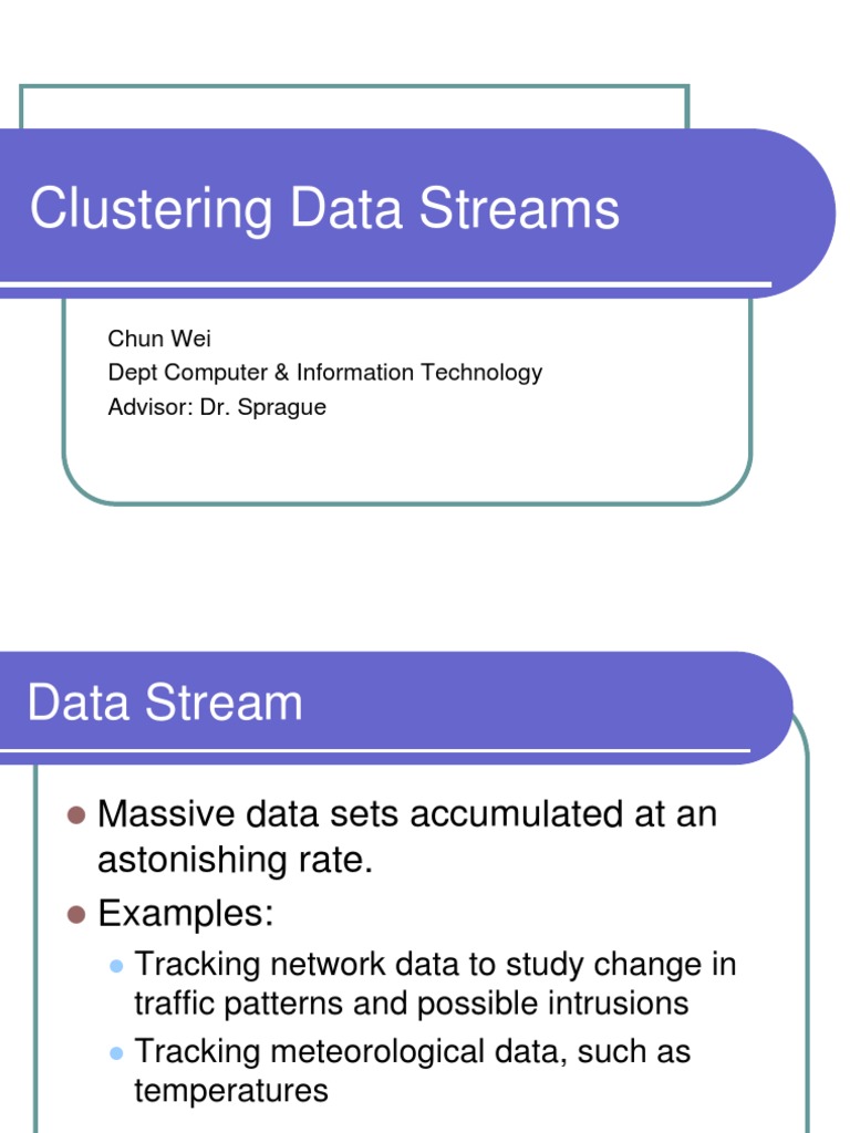 Data Stream Clustering Techniques | PDF | Cluster Analysis | Data ...