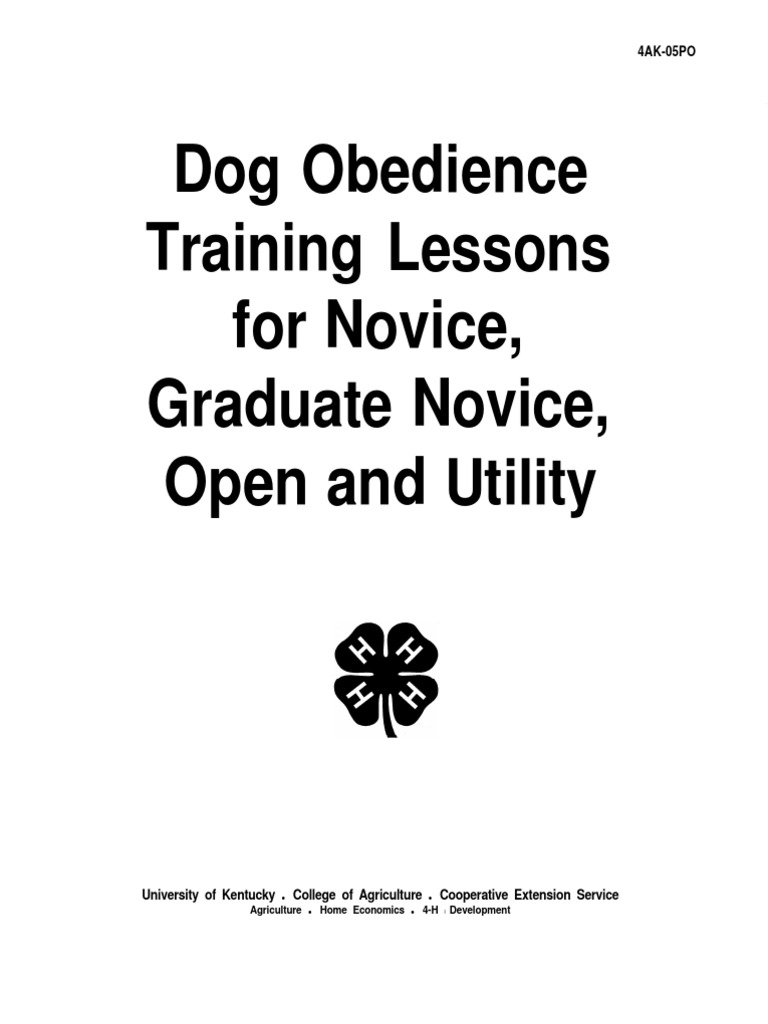 Dog Obedience Training Lessons For Novice, Graduate Novice, Open and ...