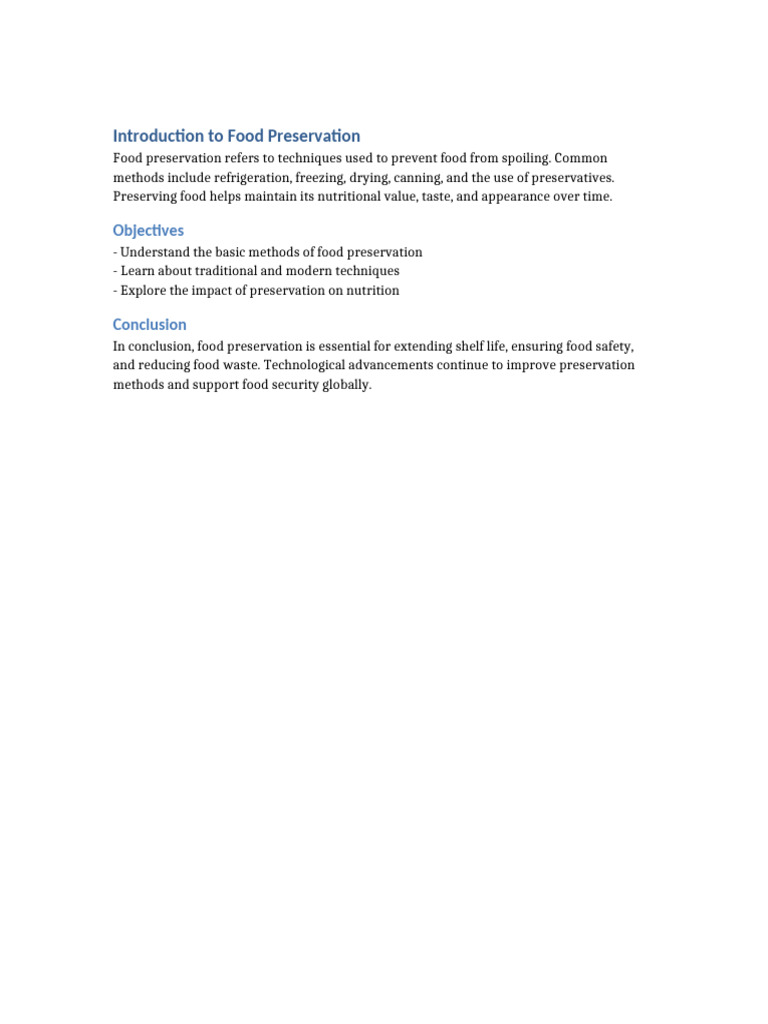 Assignment Food Preservation Pdf