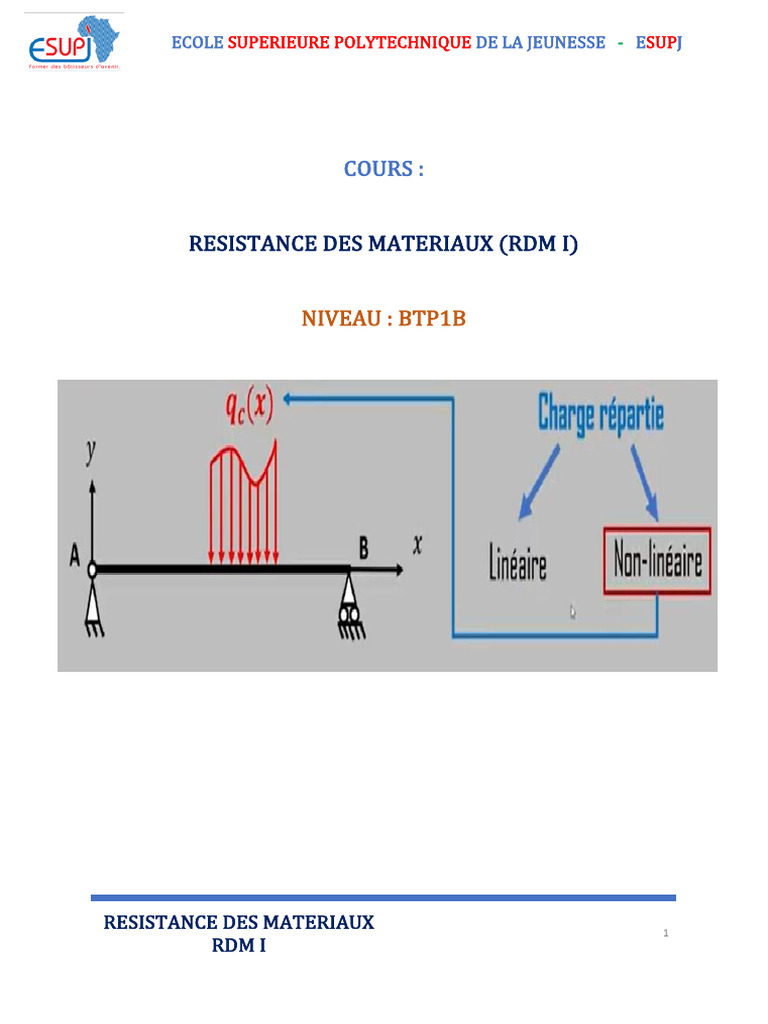 Cours de Résistance des Matériaux RDM I | PDF | Résistance des ...