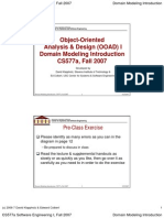 Object-Oriented Analysis & Design (OOAD) I Analysis & Design (OOAD) I Domain Modeling Introduction CS577a, Fall 2007