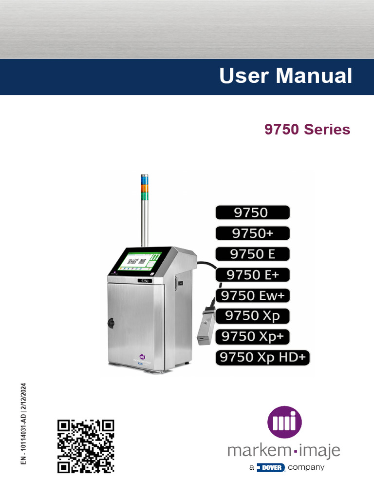 Markem-Imaje 9750 User Manual | PDF | Icon (Computing) | Menu (Computing)