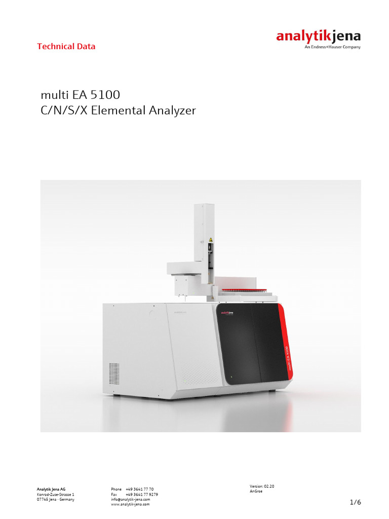 Multi EA 5100 Elemental Analyzer Specs | PDF | Petroleum | Liquefied ...