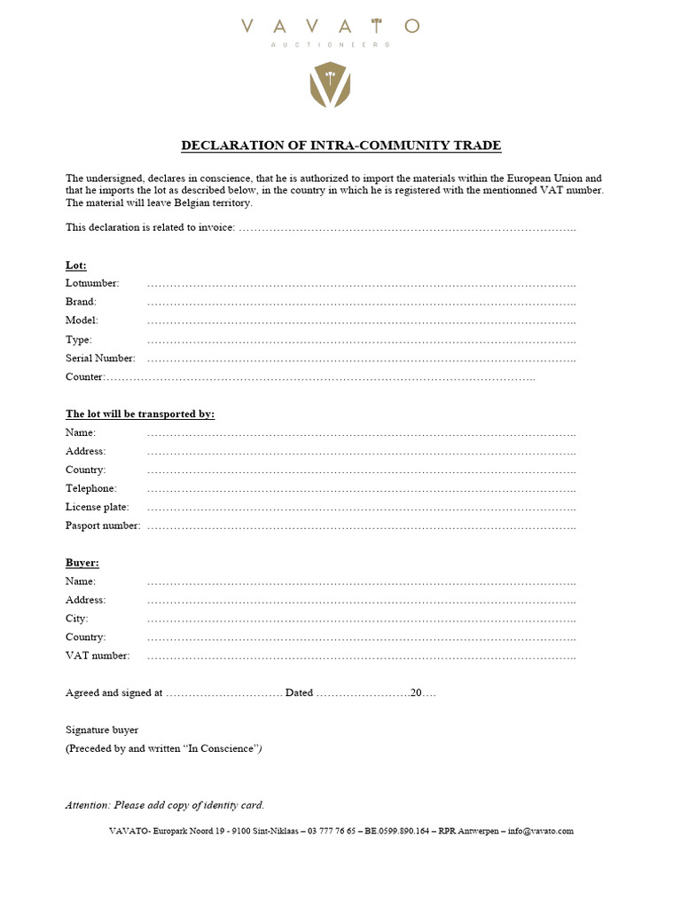 Exportverklaring ENG | PDF