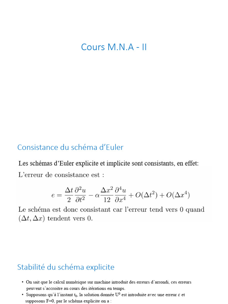Stabilité des schémas d'Euler et Richardson | PDF | Mathématiques ...