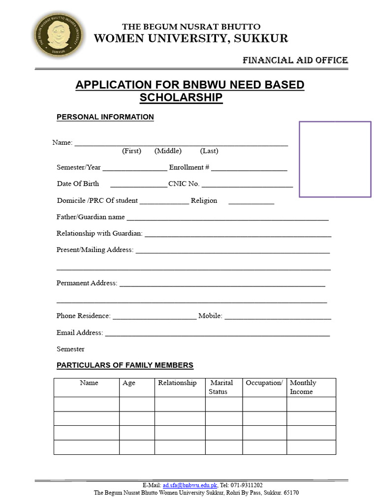 BNBWU Need-Based Scholarship Application | PDF | Authentication ...