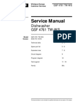 Service Manual: Dishwasher GSF 4761 TW-WS
