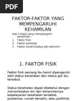 FaktorFaktor Yang Mempengaruhi Kehamilan