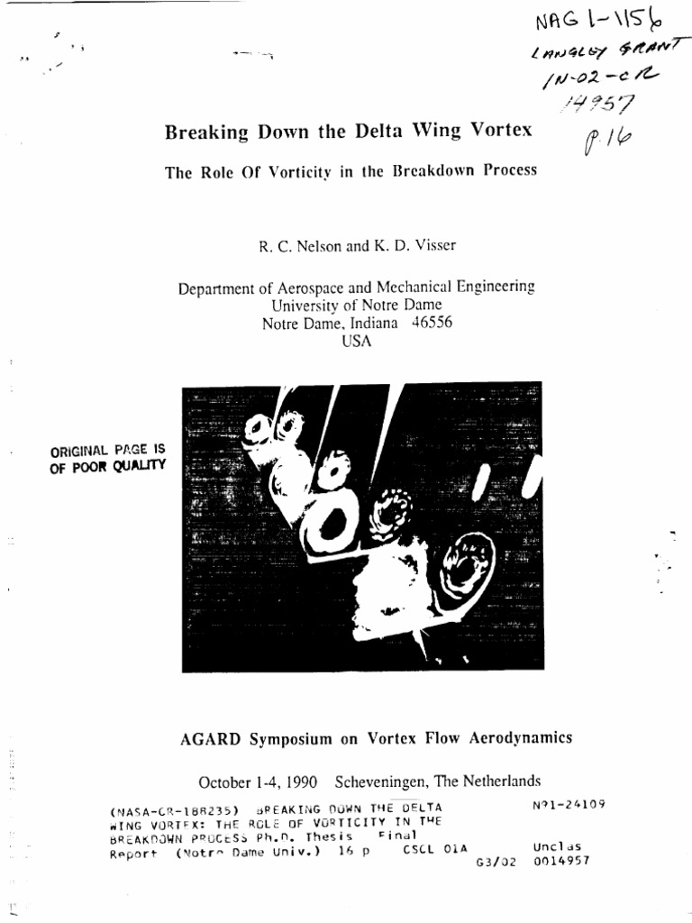 Delta Wing Vortex Breakdown Analysis | PDF | Vortices | Lift (Force)