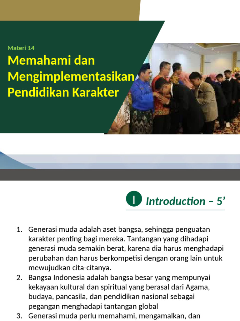 Materi 14 Memahami Dan Mengimplementasikan Pendidikan Karakter | PDF