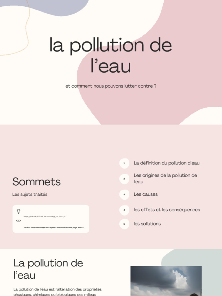 Pollution de l'eau : causes et solutions | PDF | Pollution de l'eau ...