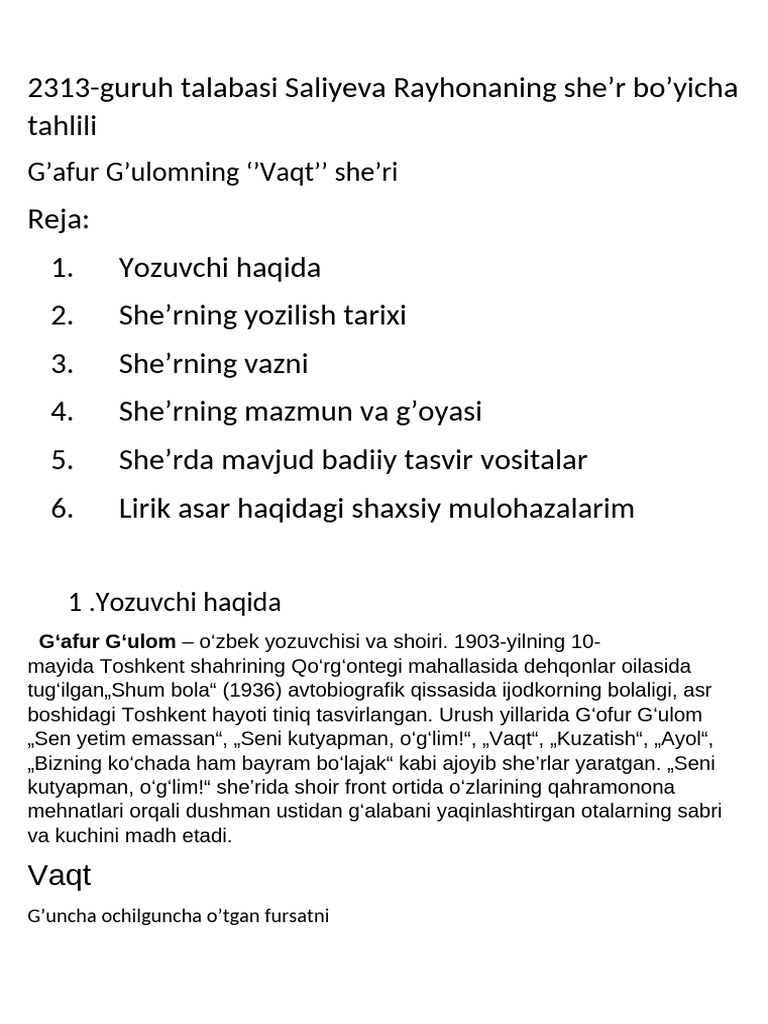 Vaqt | PDF