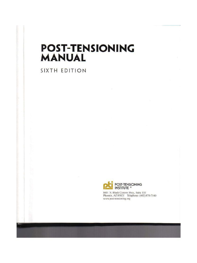Post-Tensioning Manual 6 Eddition | PDF
