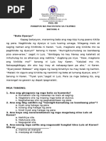 Grade 4 Filipino Phil-Iri Post Test | PDF
