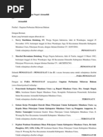 Gugatan PMH Terkait Pelelangan Umum Di Dinas PU Kab. Minahasa Utara Provinsi Sulawesi Utara TA 2011