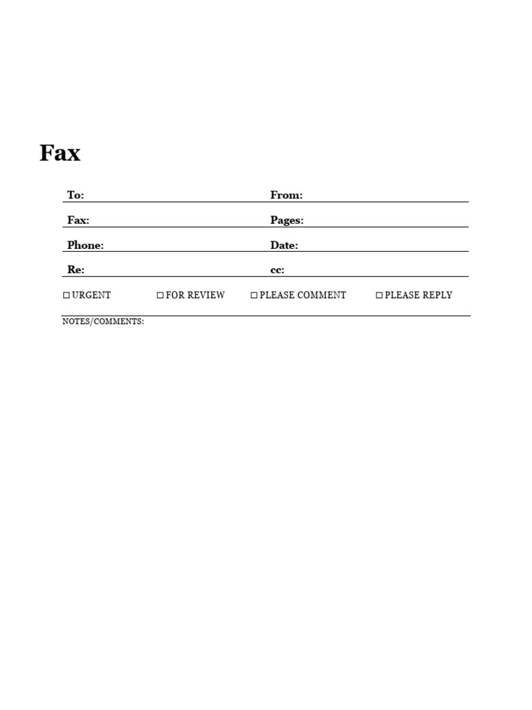 Fax Cover Sheet Template | PDF