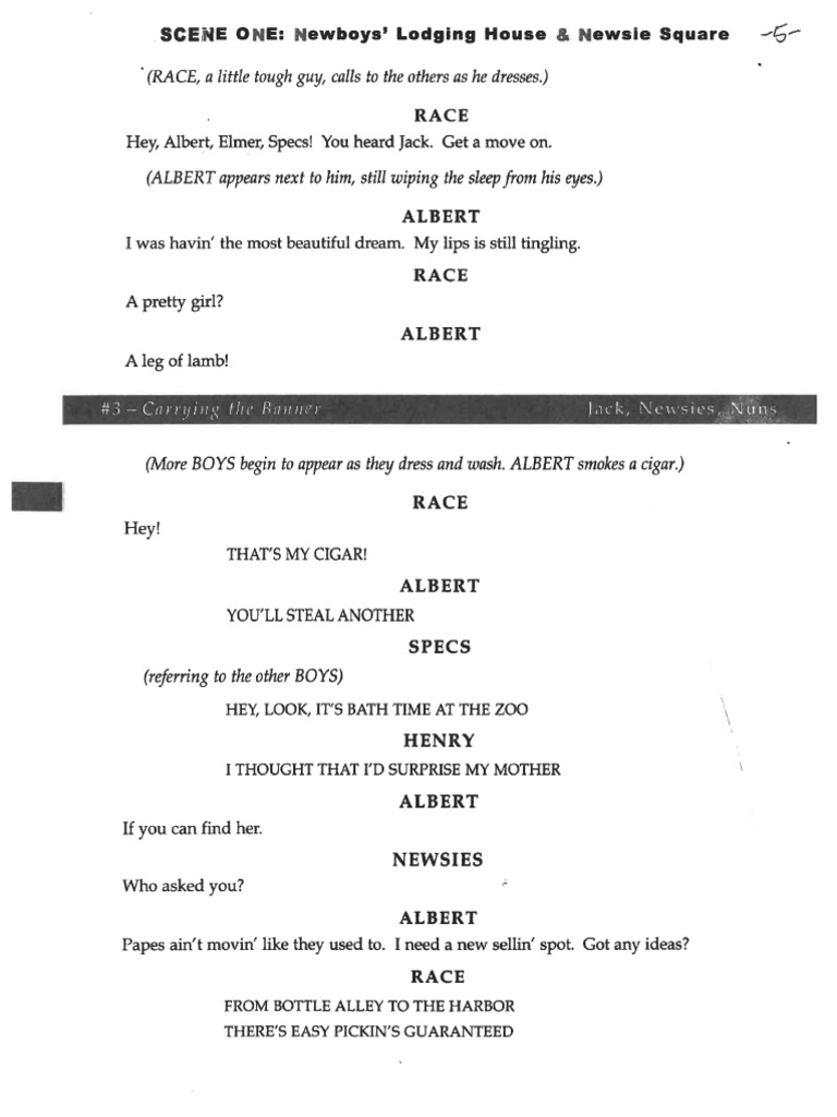 Newsies Script | PDF