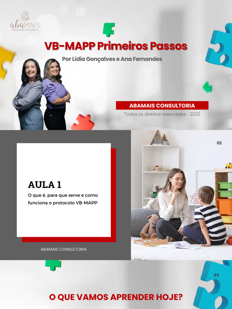 VB-MAPP PRIMEIROS PASSOS - AULA 1 - final | PDF | Aprendizado ...