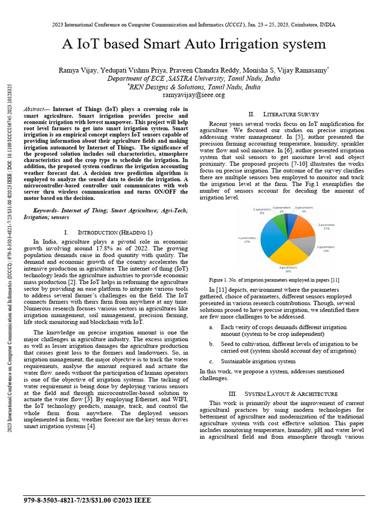 Ece A IoT Based Smart Auto Irrigation System | PDF | Internet Of Things ...