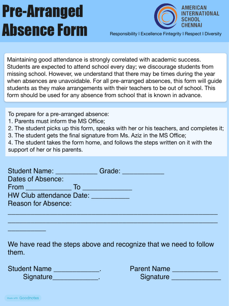 Pre-Arranged Absence Form Guide | PDF | Chess | Chess Theory
