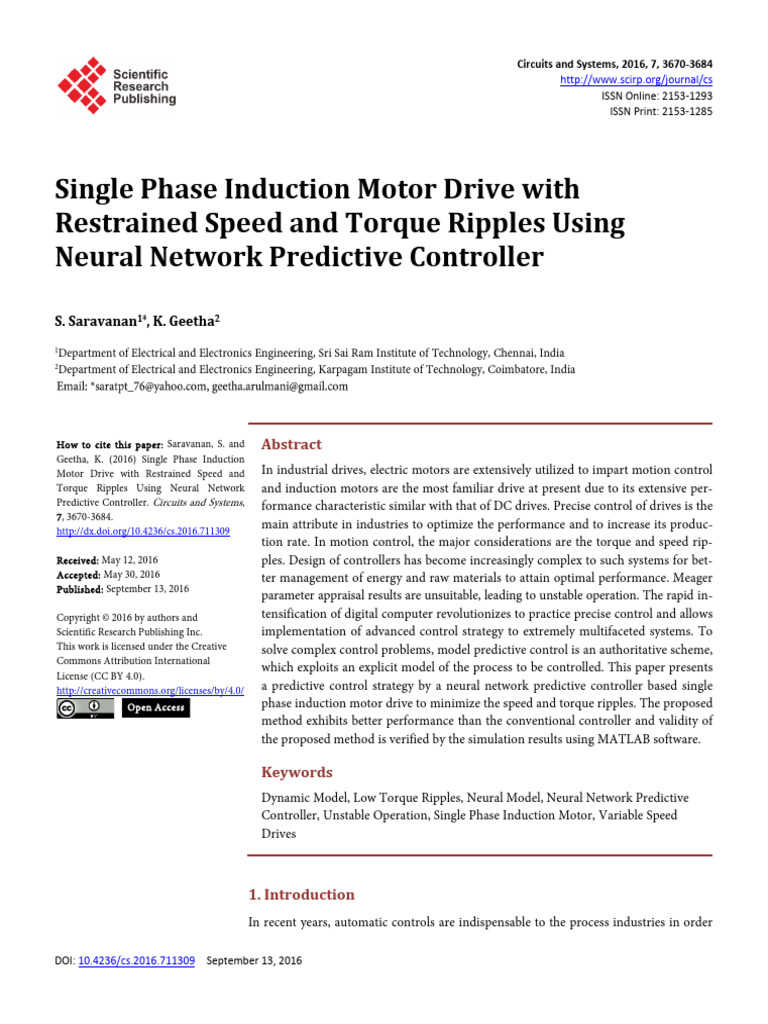 Neural Network Control for Induction Motors | PDF | Control Theory ...