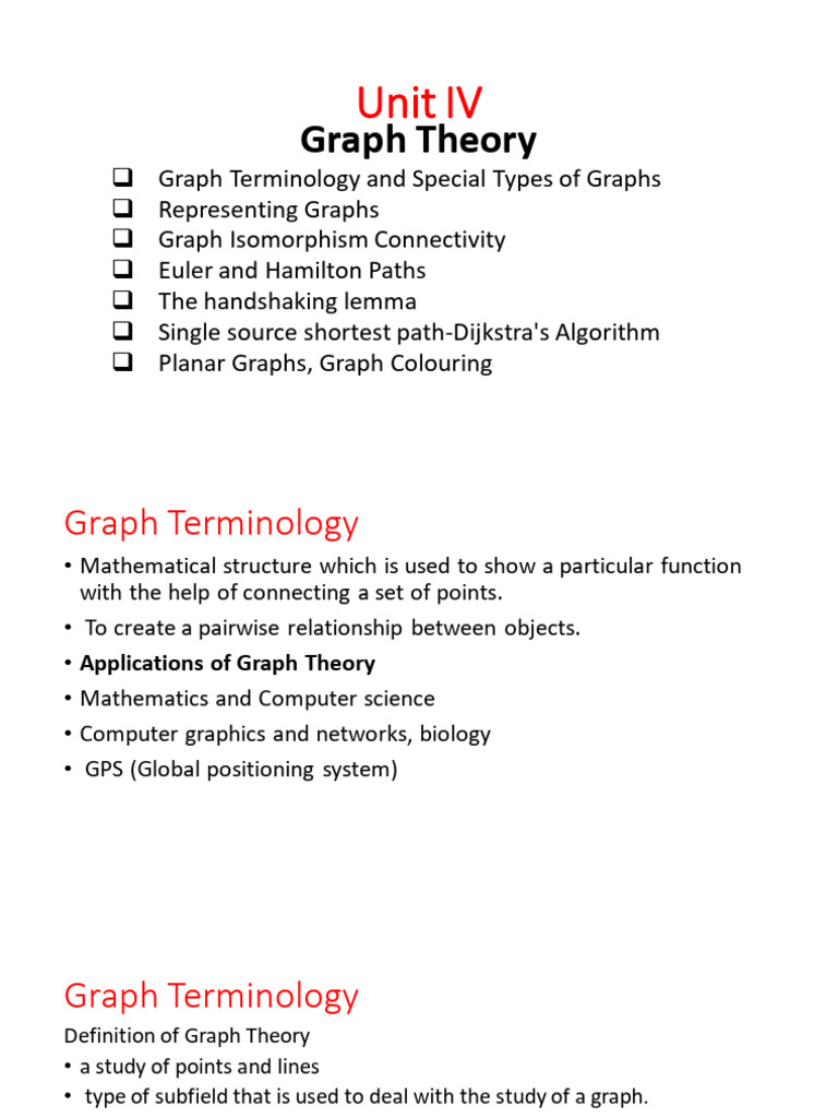 Graph Theory Concepts and Applications | PDF | Vertex (Graph Theory ...