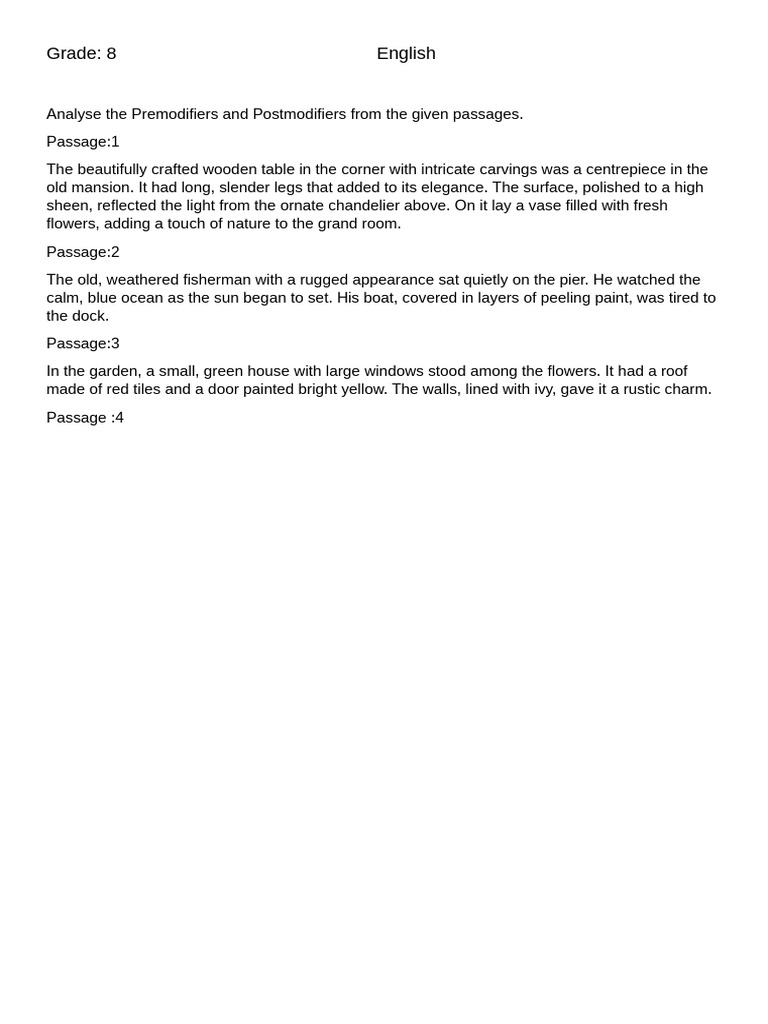 Premodifiers and Postmodifiers | PDF