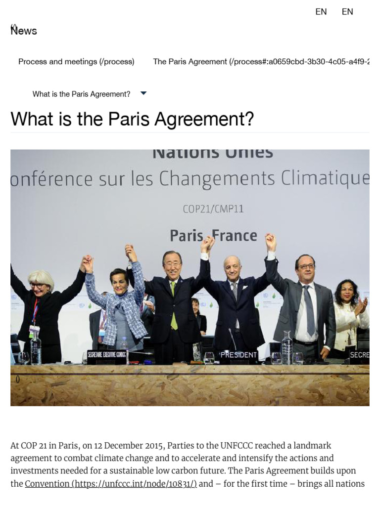 S3 - UNFCCC - What Is The Paris Agreement | PDF | Climate Resilience ...