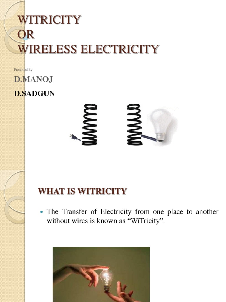 Wireless Electricity: The Future of Power | PDF | Inductor | Magnetic Field