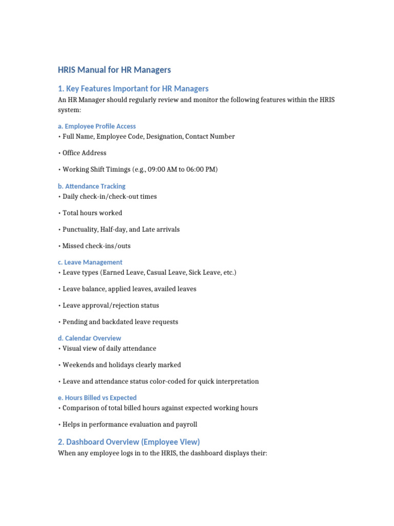 HRIS Manual for Metro Manila HR Managers | PDF | Software | Computing