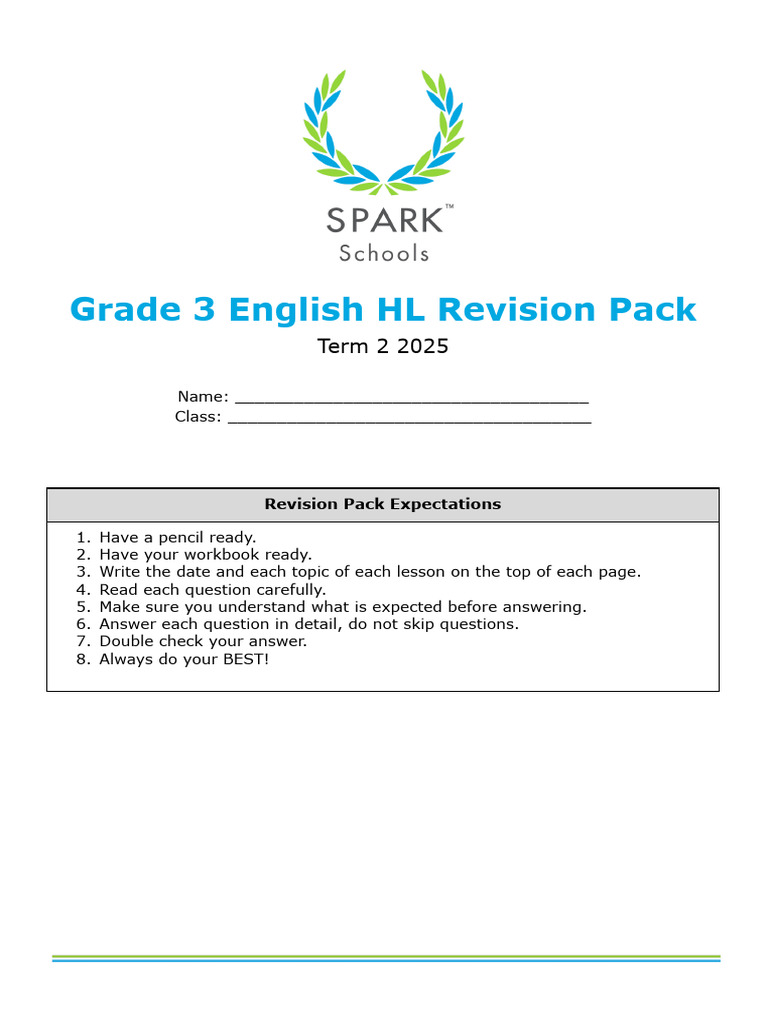Grade 3 English Revision Pack Term 2 2025 | PDF | Pupa | Butterfly