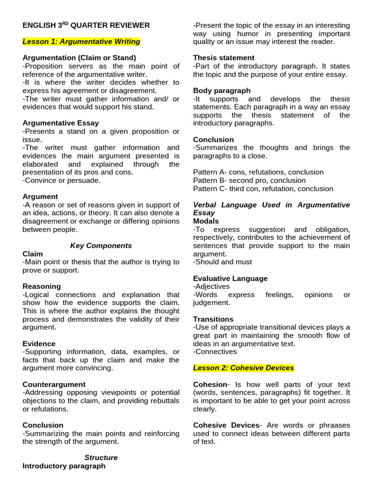 Argumentative Writing & Literary Criticism Guide | PDF | Essays | Argument