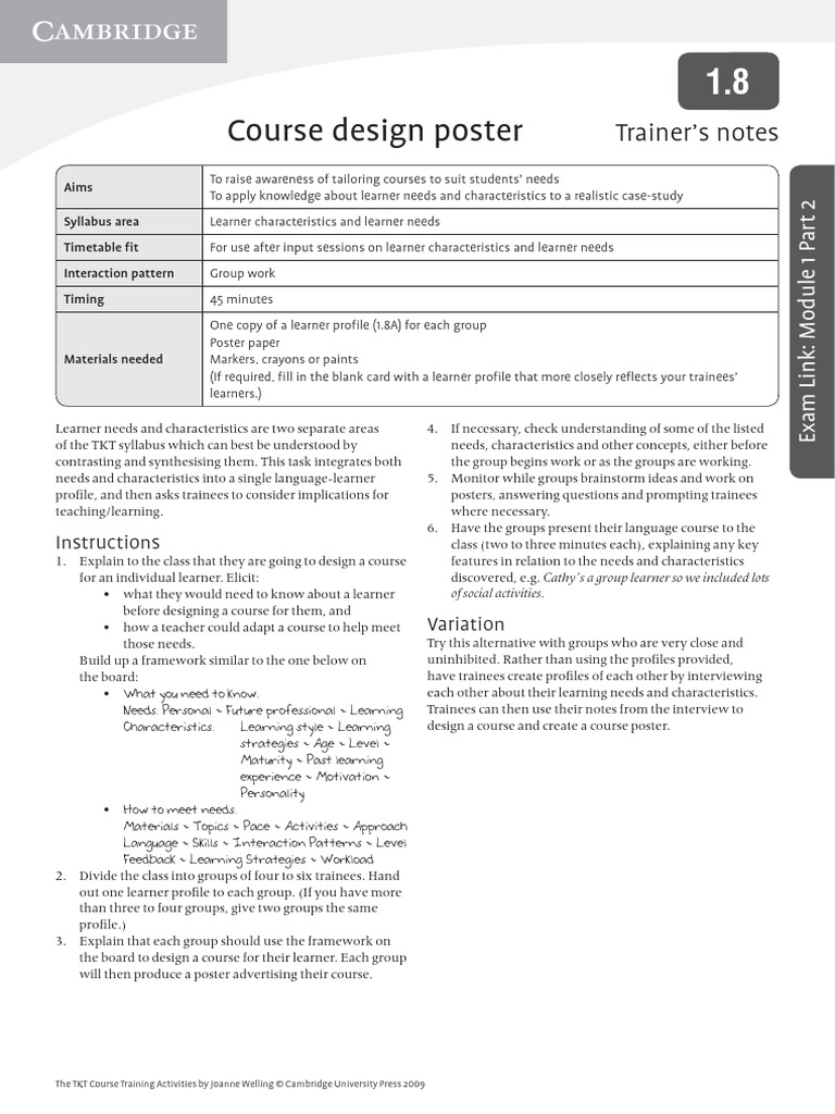 Course Design for Diverse Learners | PDF | Learning | English Language